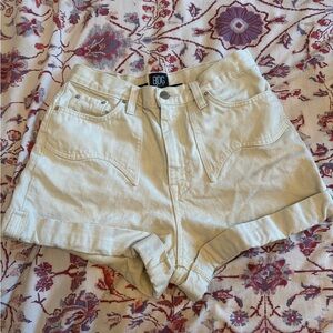 BDG high waist cream shorts